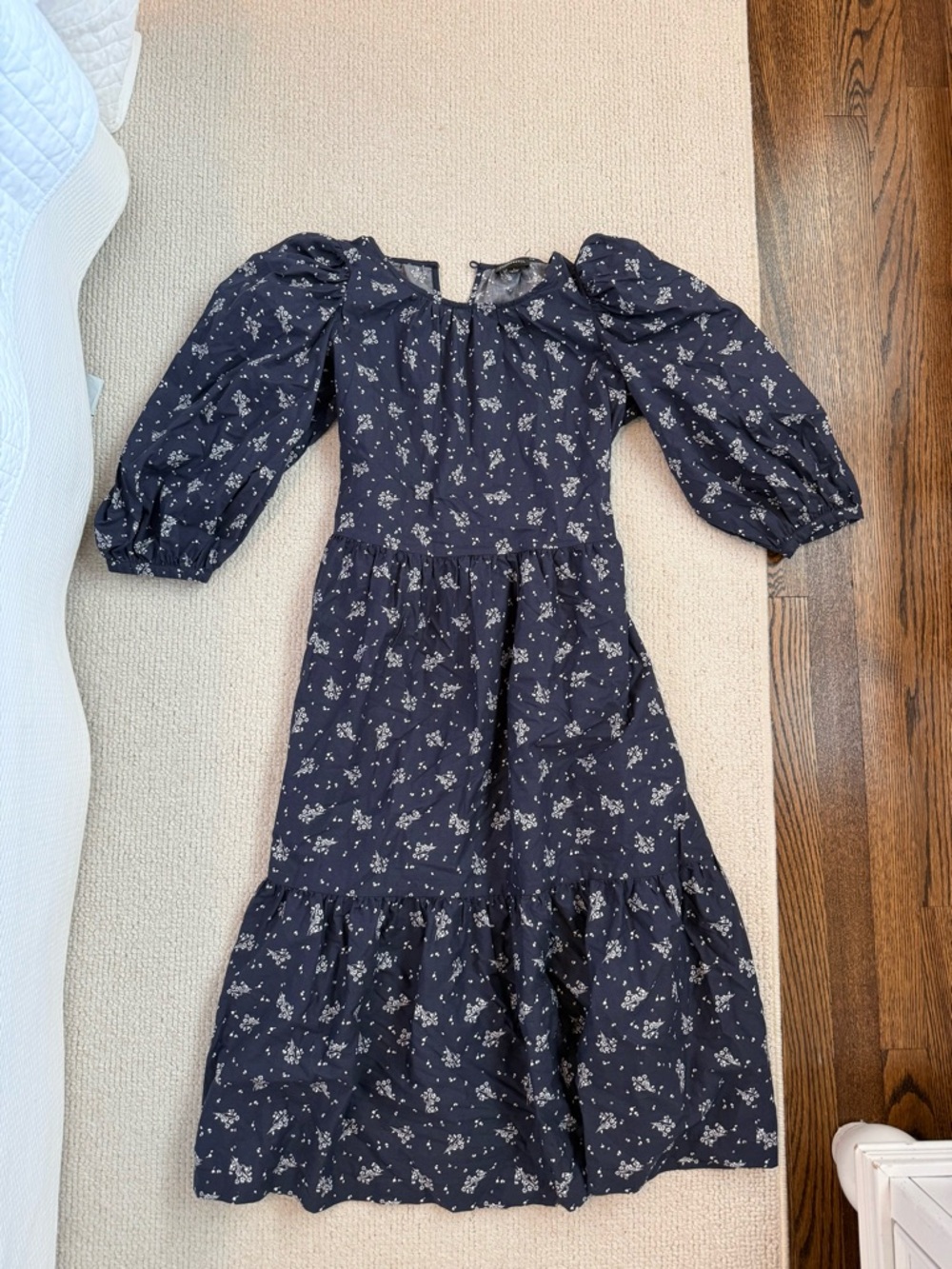 Summersalt Navy Floral Long Sleeve Dress